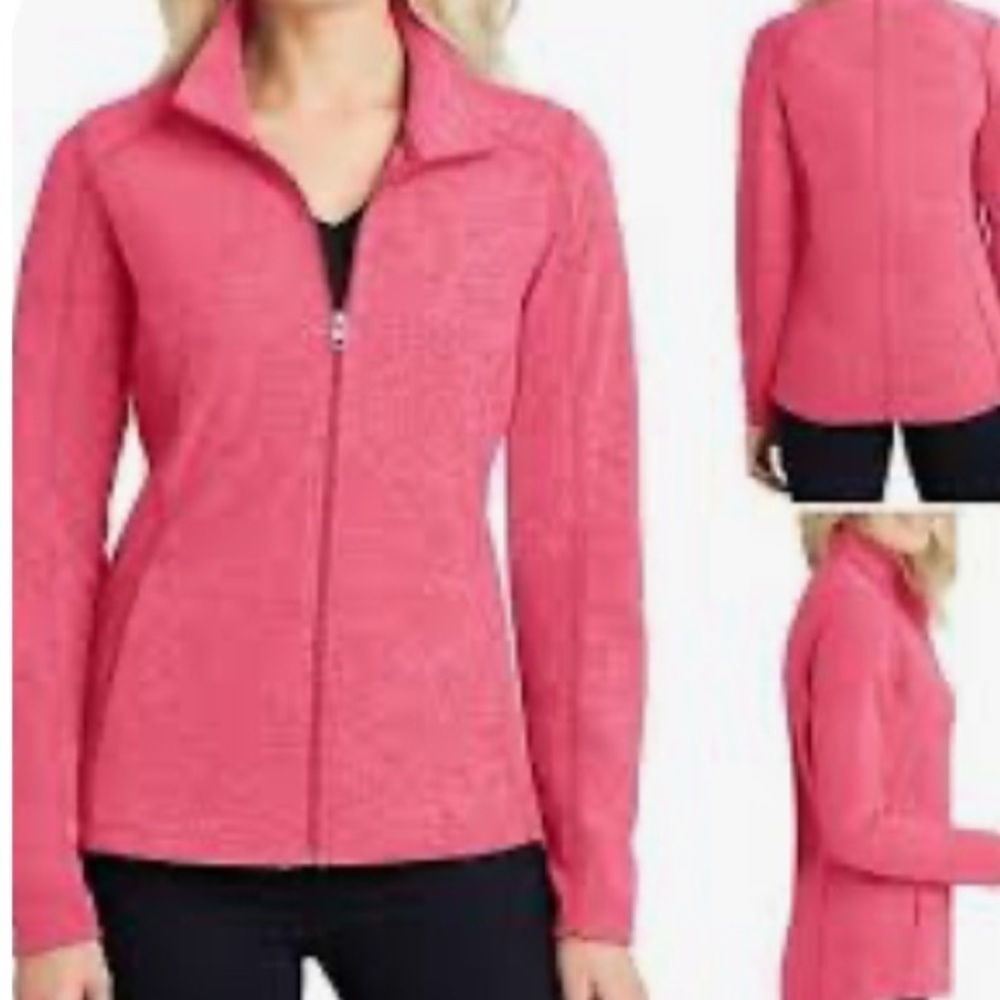 T by TALBOTS,casual jacket, MP, pink salmon.Full zip front and pockets.Cotton